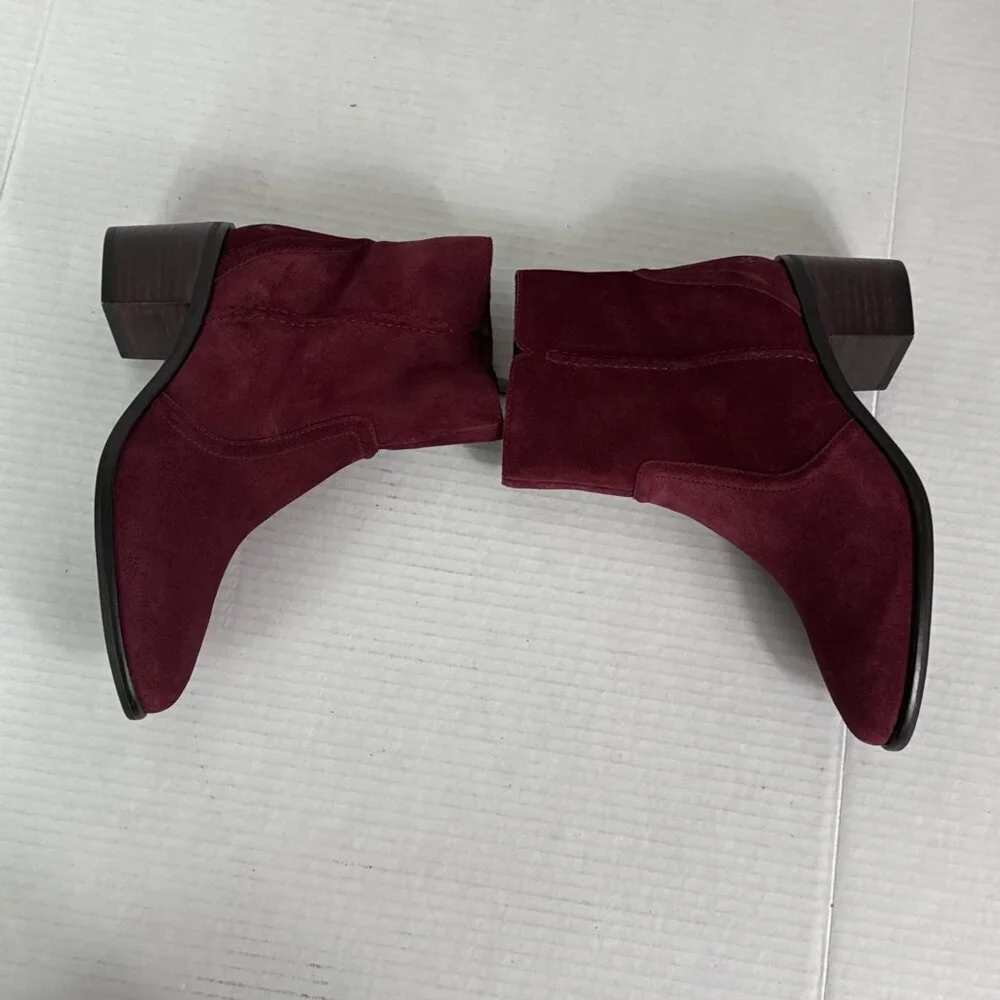 Lucky Brand‎ Women's 6 Suede Ankle Bootie Boot Cranberry Red New/Sample